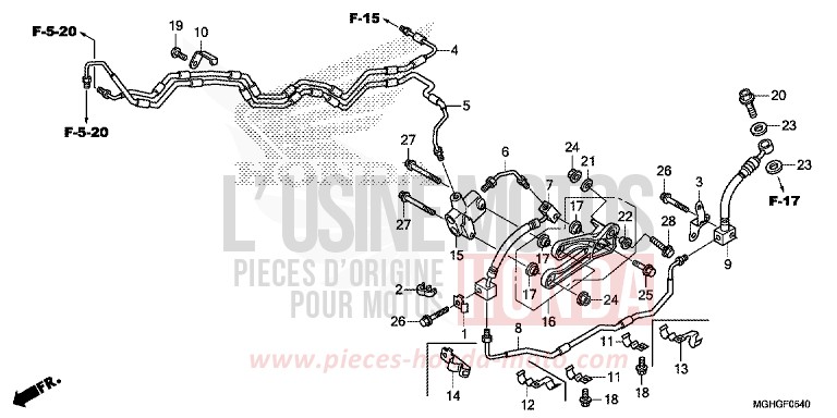 FLEXIBLE DE FREIN von VFR1200X "Crosstourer" DCT PEARL COSMIC BLACK (NHA64) von 2016